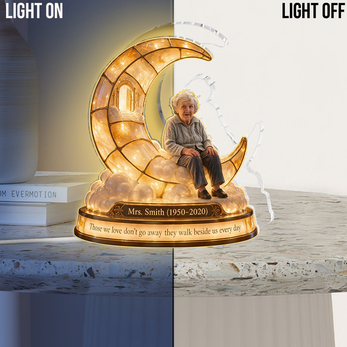 Cadeau commémoratif personnalisé, un bel objet pour honorer un être cher - Lampe de nuit LED acrylique personnalisée