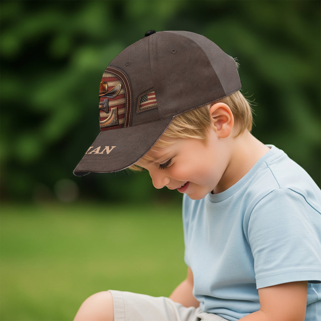 Cowboy Initial Customize - Personalized Western Outfit Classic Cap