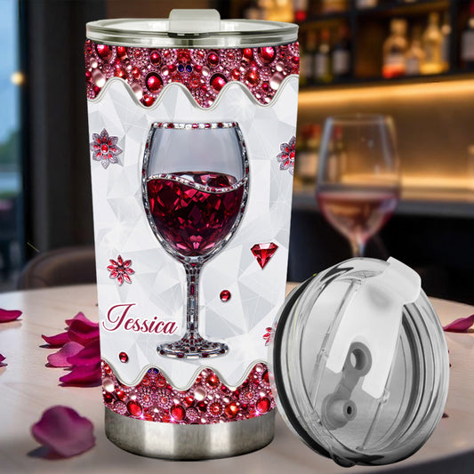 Einfach ein Mädchen, das Wein liebt – personalisierter Weinbecher