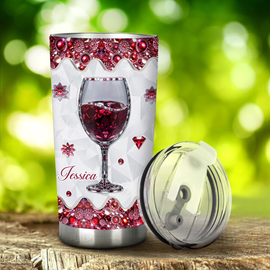 Une fille qui aime le vin - Gobelet à vin personnalisé