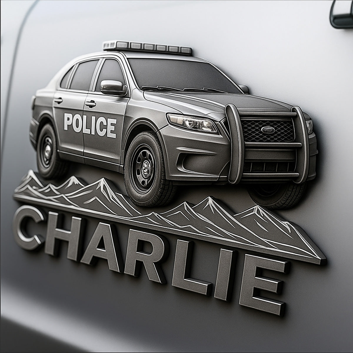 Je conduis la Wee Woo Car - Aimant personnalisé pour policier
