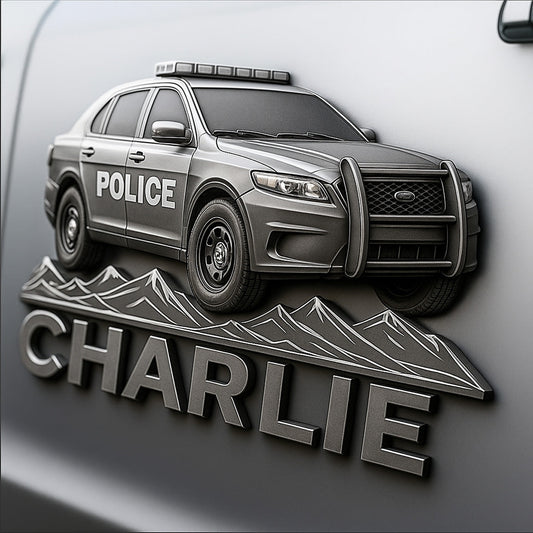 Ich fahre den Wee Woo Car – personalisierter Polizeibeamten-Magnet