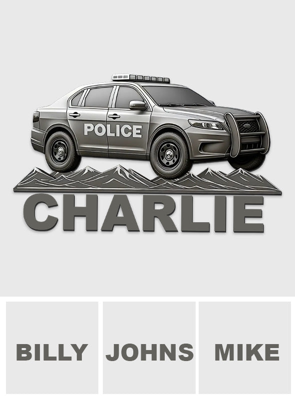 Je conduis la Wee Woo Car - Aimant personnalisé pour policier