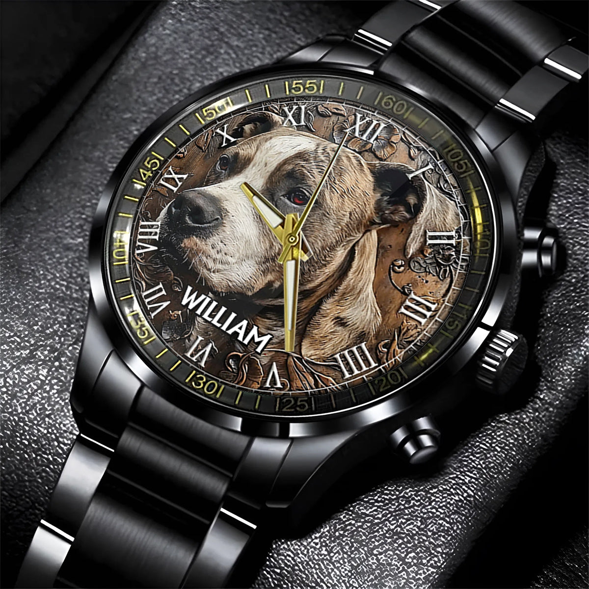 Montre-bracelet personnalisée pour chien Pitbull robuste