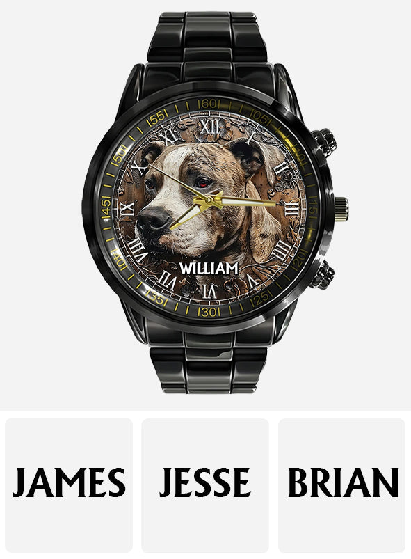 Montre-bracelet personnalisée pour chien Pitbull robuste