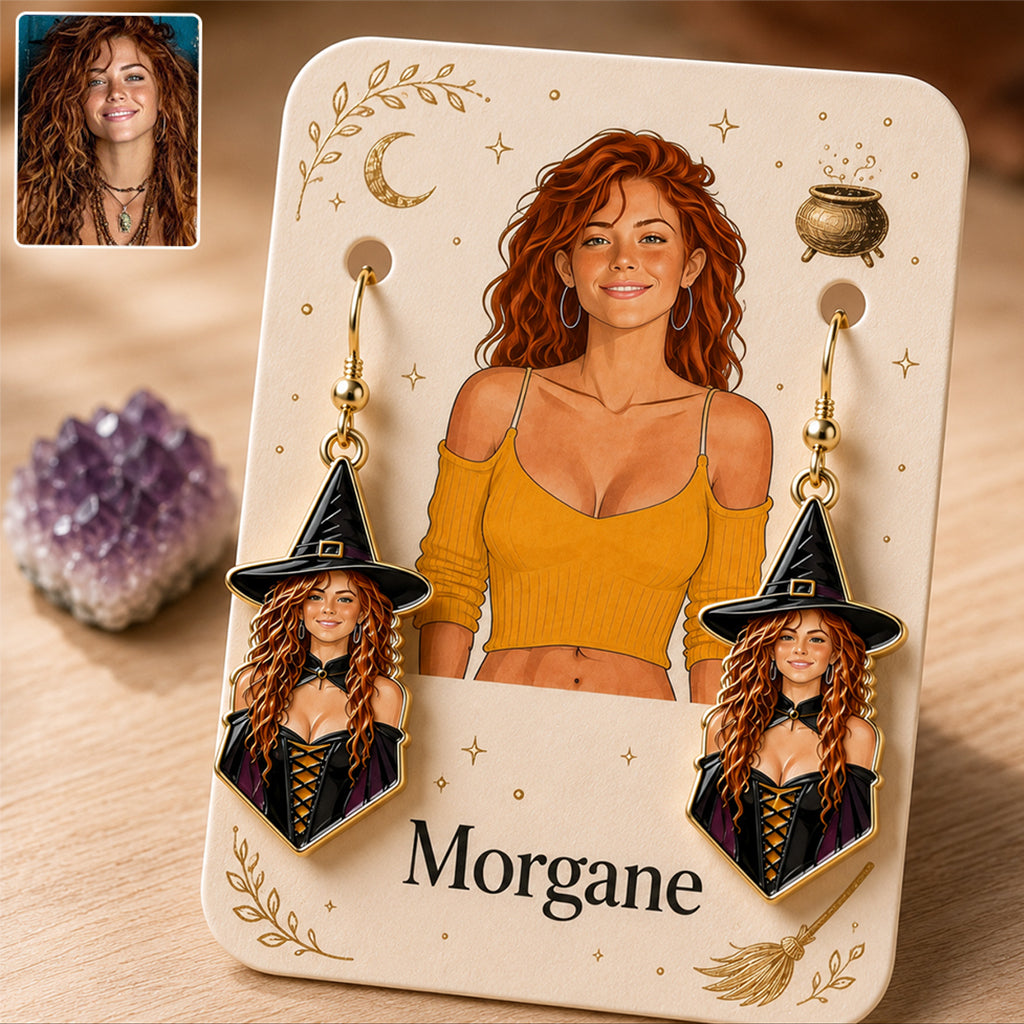 Be A Witch - Personalized Witch Earrings With Card