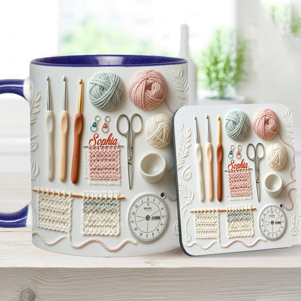 J'adore le crochet - Mug personnalisé à motif crochet