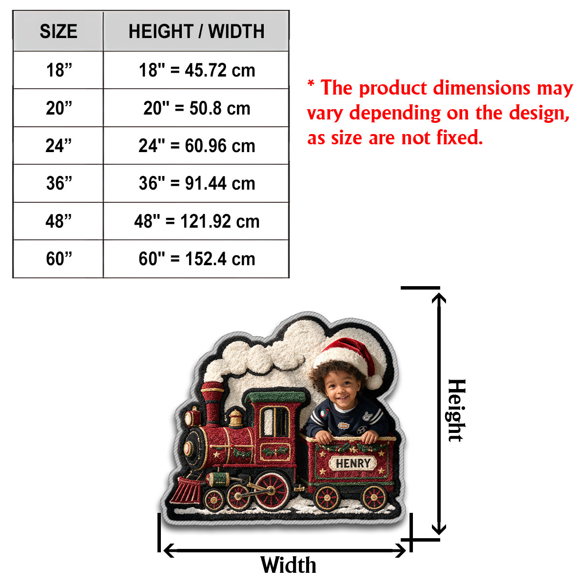Christmas Train - Personalized Kid Non-Slip Tufted Rug