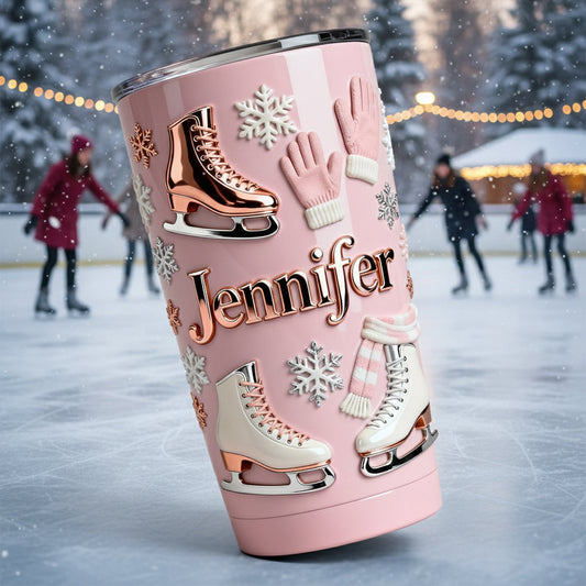 Eislaufen macht mich glücklich – personalisierter Eislaufbecher
