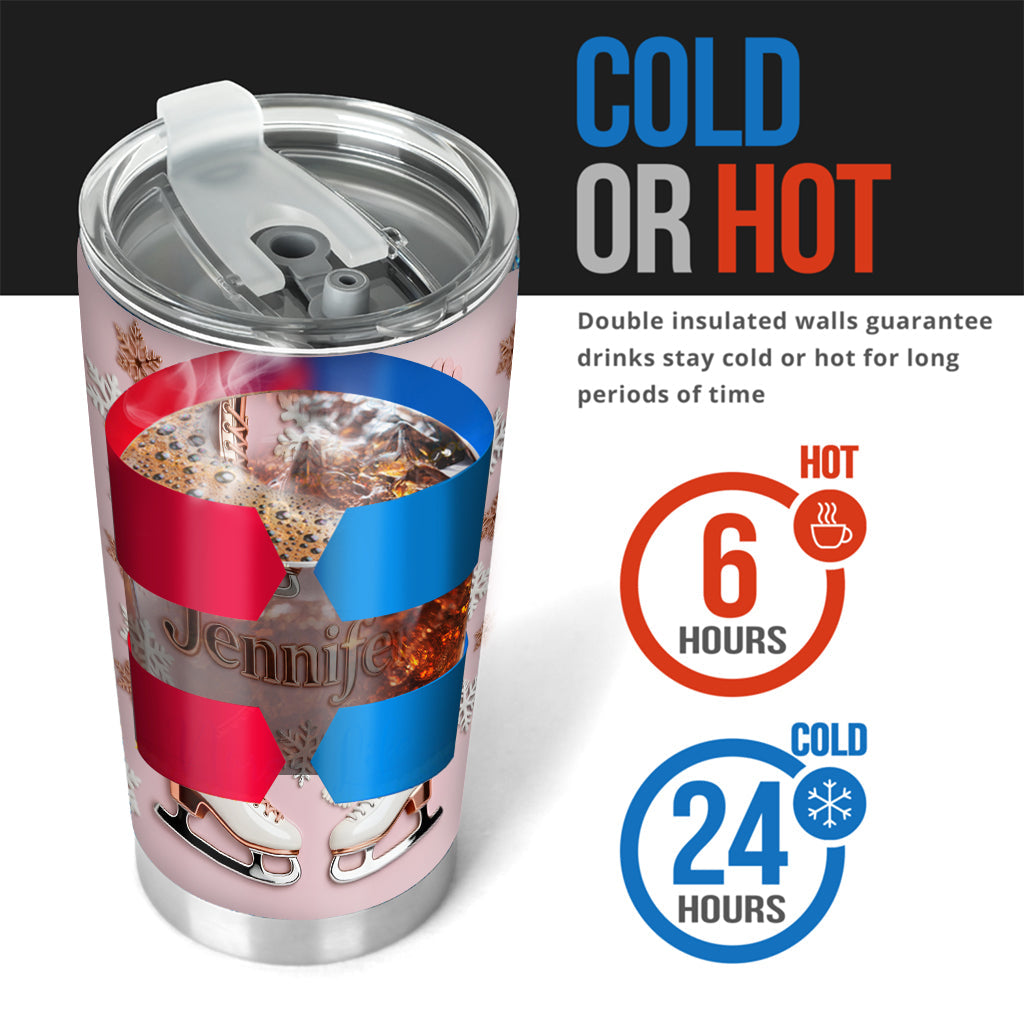 Ice Skating Makes Me Happy - Personalized Ice Skating Tumbler