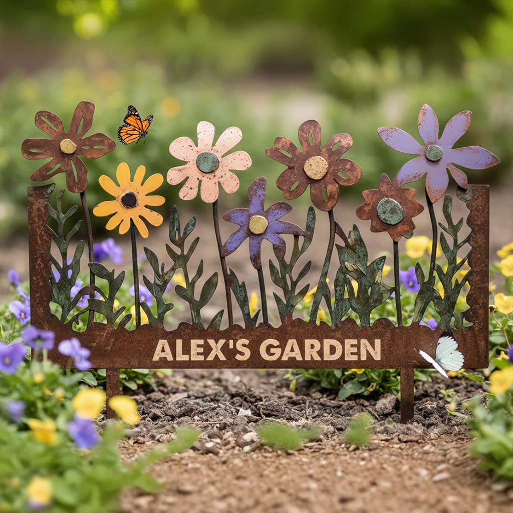Mein Garten – Personalisiertes Gartenschild aus Acryl / Acryl-Gartenplakette