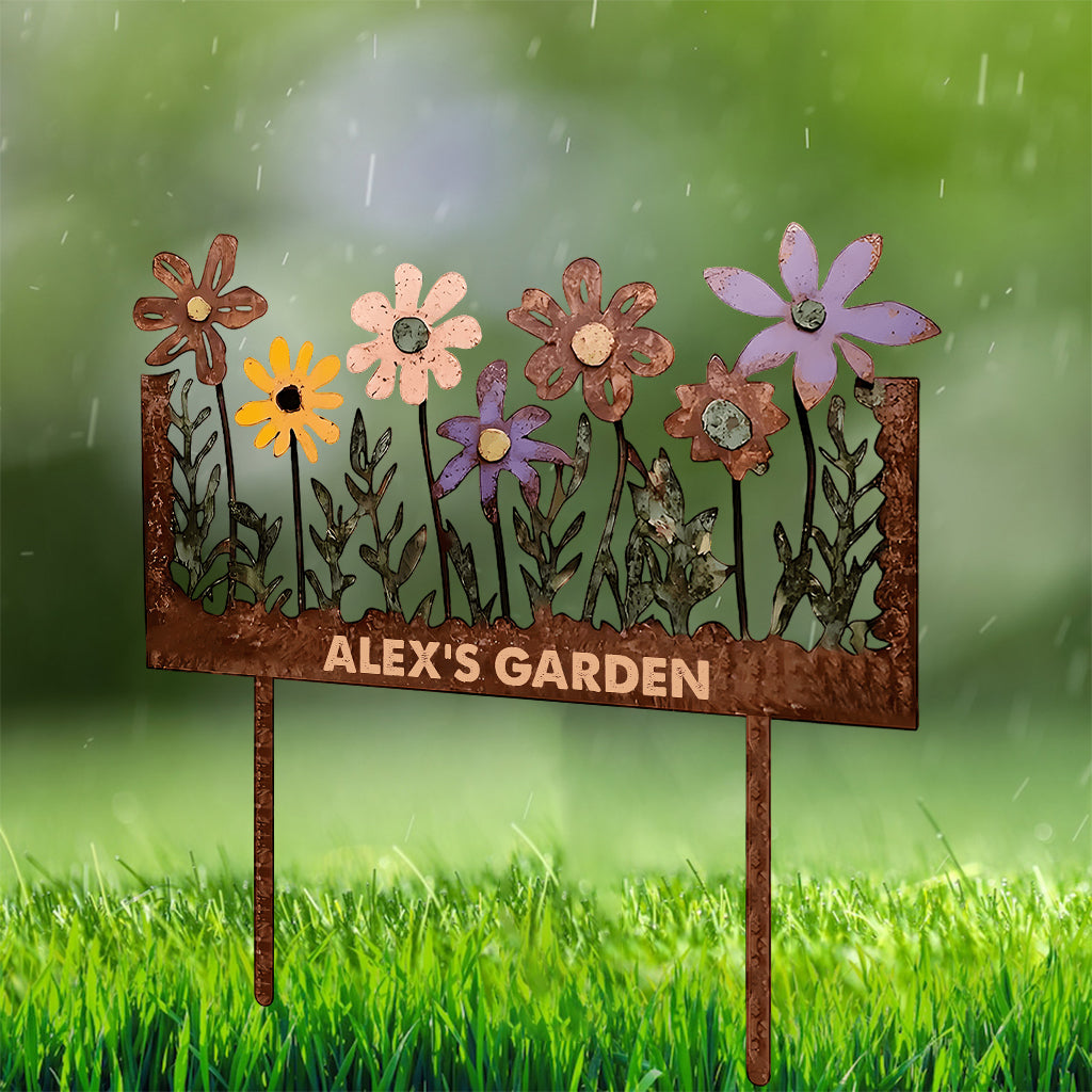 Mein Garten – Personalisiertes Gartenschild aus Acryl / Acryl-Gartenplakette