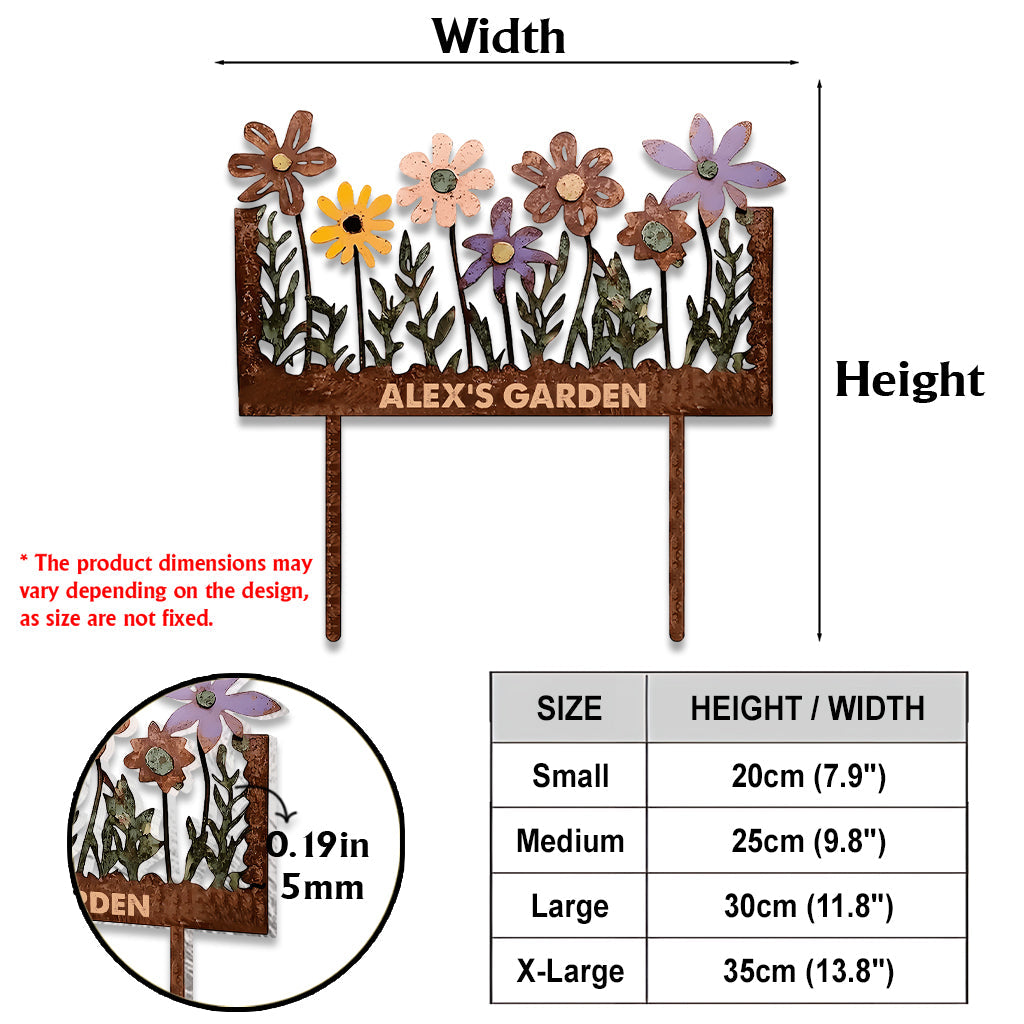 Mein Garten – Personalisiertes Gartenschild aus Acryl / Acryl-Gartenplakette