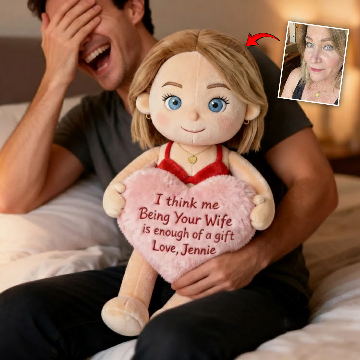 Coussin personnalisé en fausse fourrure pour couple, réalisé à partir de n'importe quelle photo
