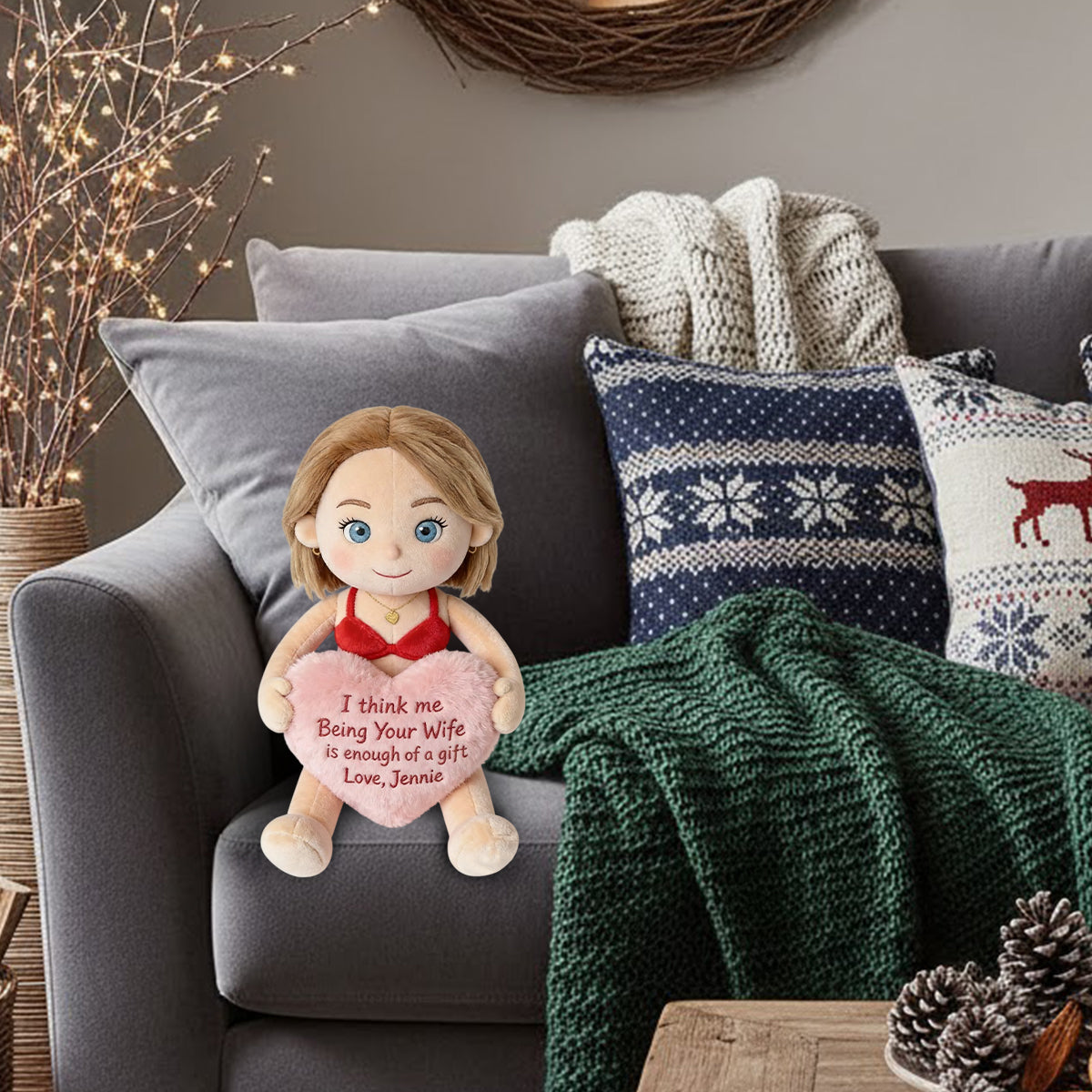Coussin personnalisé en fausse fourrure pour couple, réalisé à partir de n'importe quelle photo