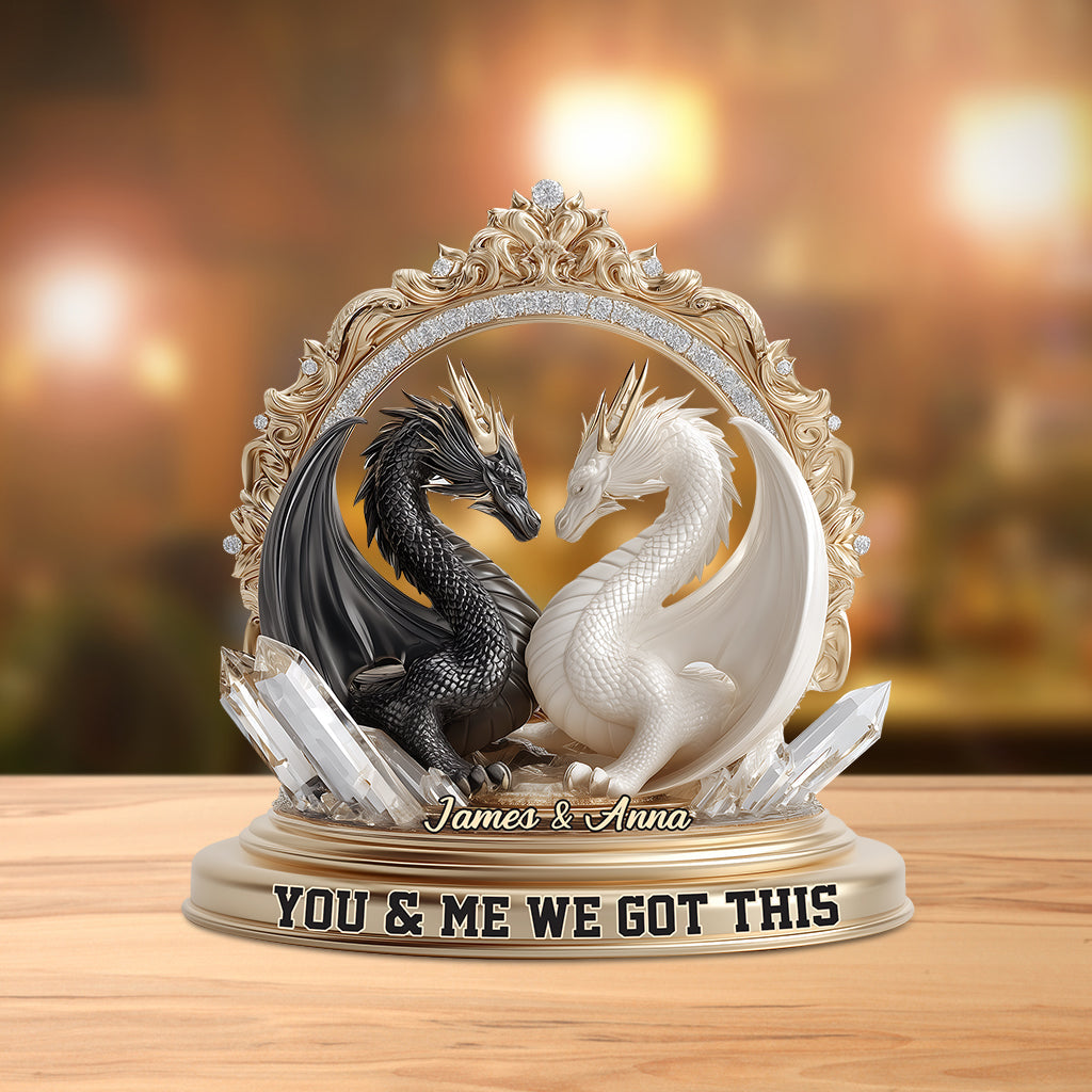 Wir schaffen das – Personalisierte Drachen-Acrylplakette in Sonderform