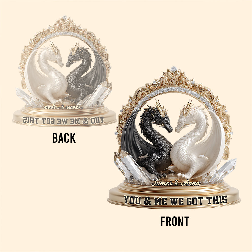 Wir schaffen das – Personalisierte Drachen-Acrylplakette in Sonderform