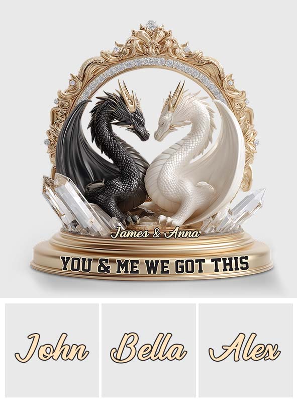 Wir schaffen das – Personalisierte Drachen-Acrylplakette in Sonderform