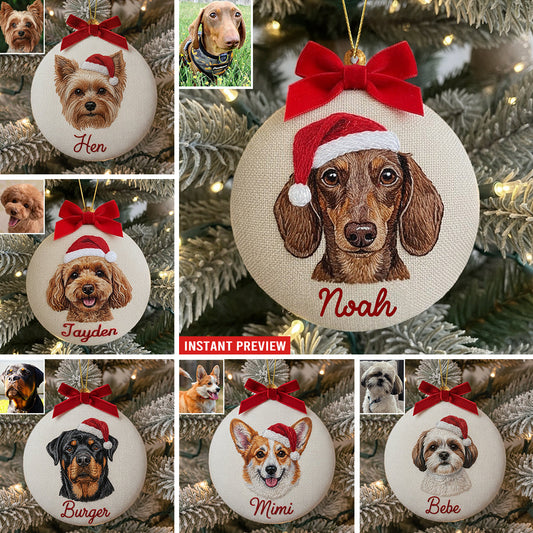 Joyeux Noël à quatre pattes - Ornement personnalisé pour chien