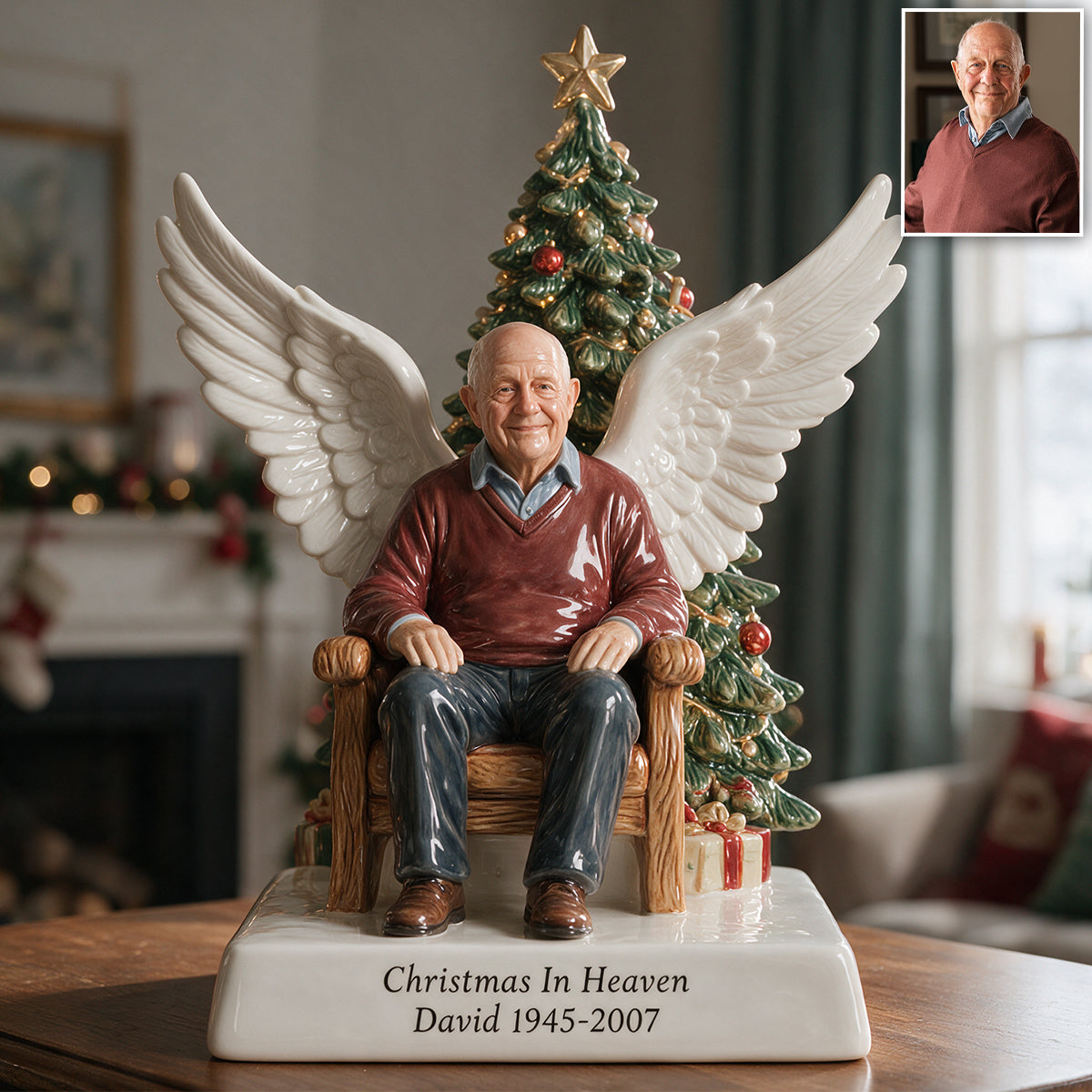 Weihnachten im Himmel - Personalisierte 3D-Plakette
