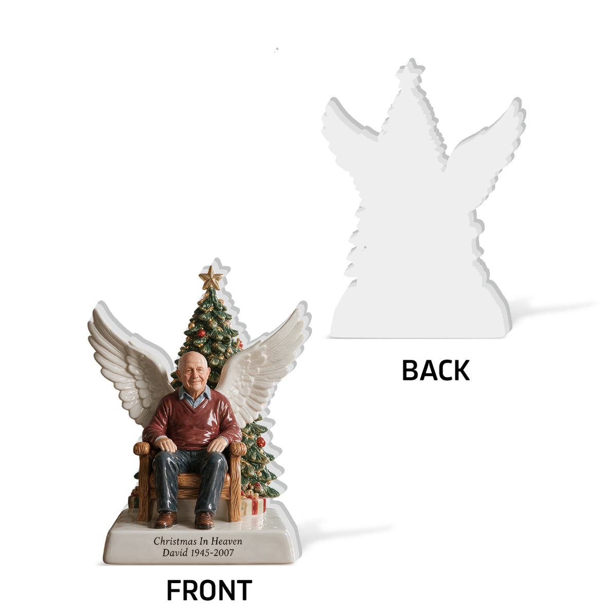 Weihnachten im Himmel - Personalisierte 3D-Plakette