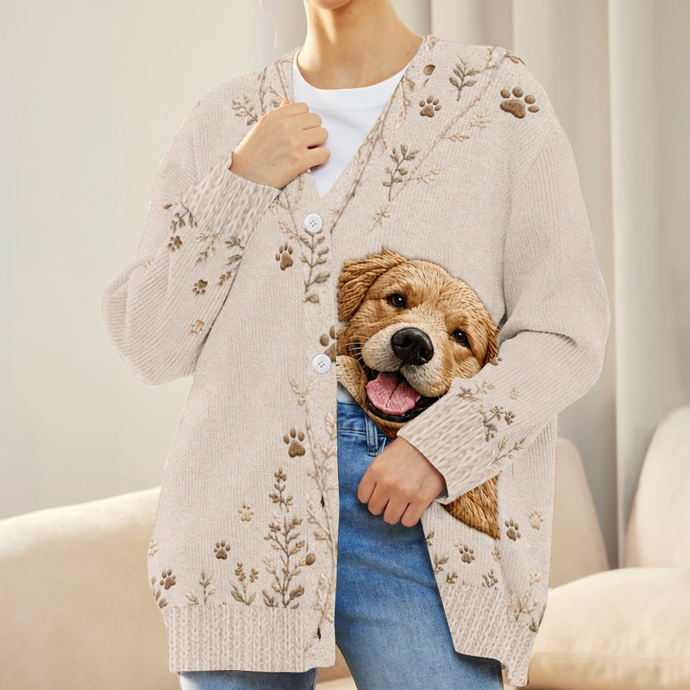 Cardigan pour Chien Personnalisé - Floral Peeking