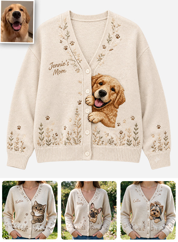 Cardigan pour Chien Personnalisé - Floral Peeking