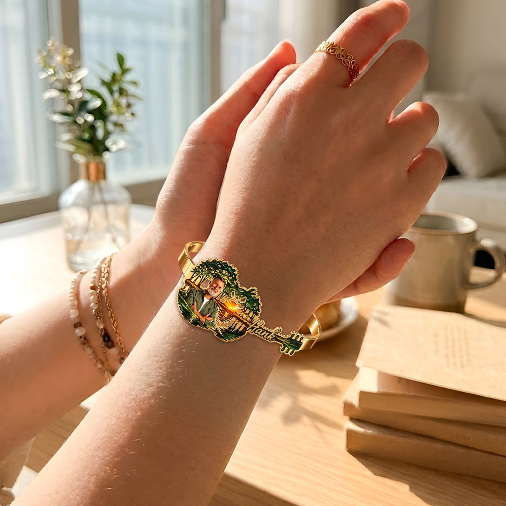 Music Is My Soul - Personalized Guitar Shaped Cuff Bracelet