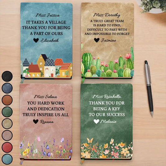 Back To School - Personalized Teacher Leather Journal