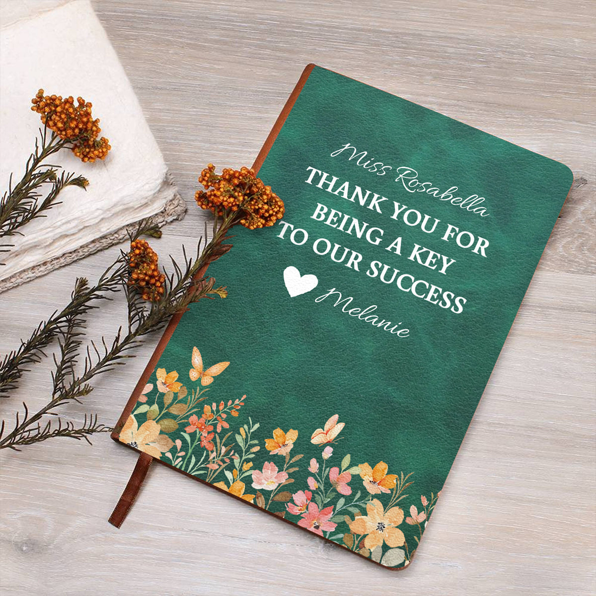 Back To School - Personalized Teacher Leather Journal