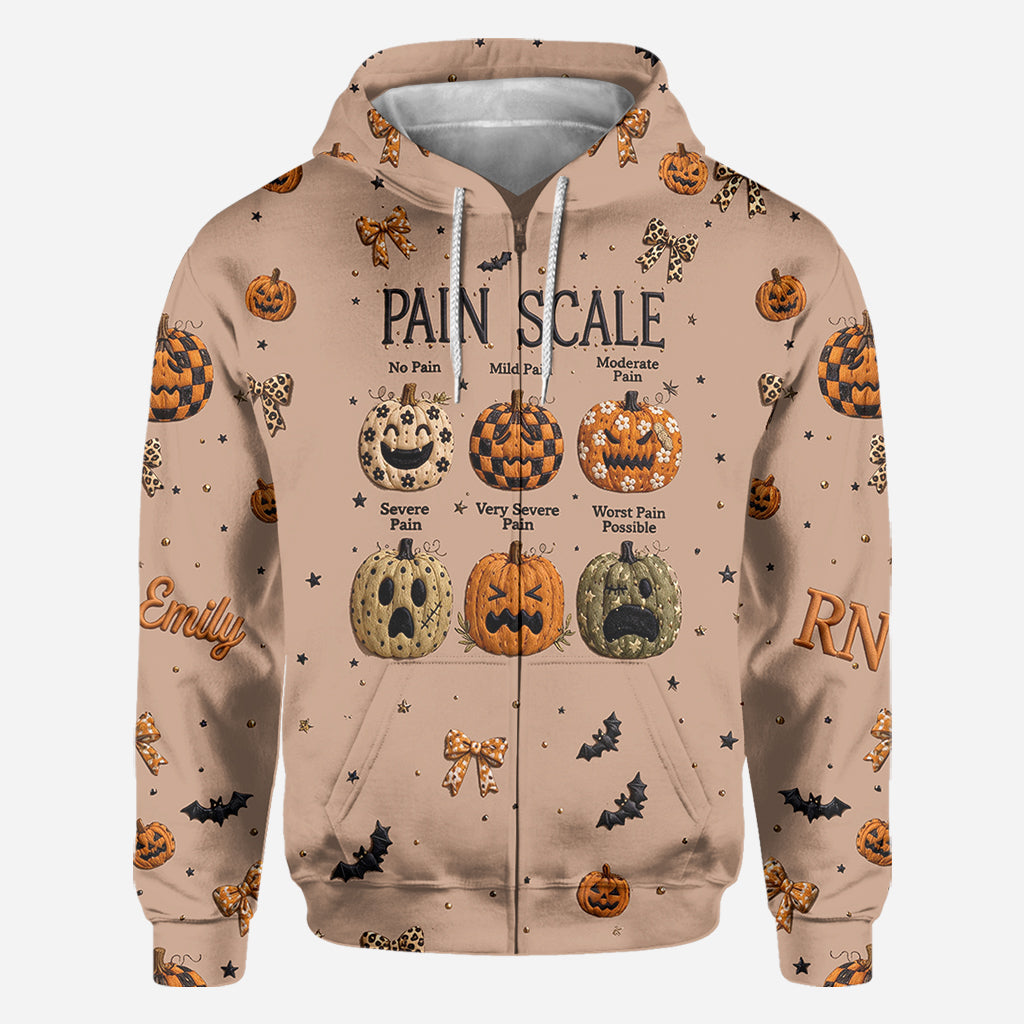 Pumpkin Pain Scale - Personalized Nurse All Over Shirt