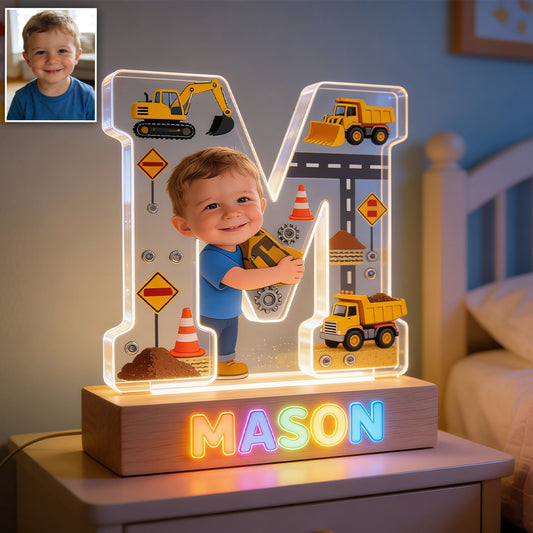 Alphabet Buchstabe & Foto und Thema - Personalisierte Kinder LED Nachtlicht