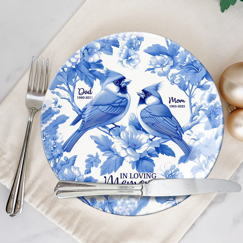 In Loving Memory - Personalized Memorial Ceramic Round Plate