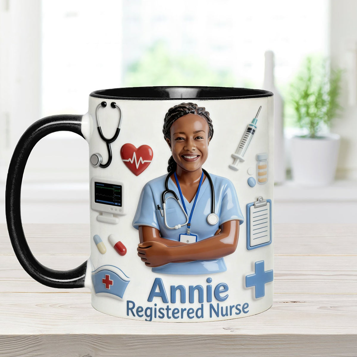 Vie d'infirmière - Mug personnalisé avec agitateurs en acrylique