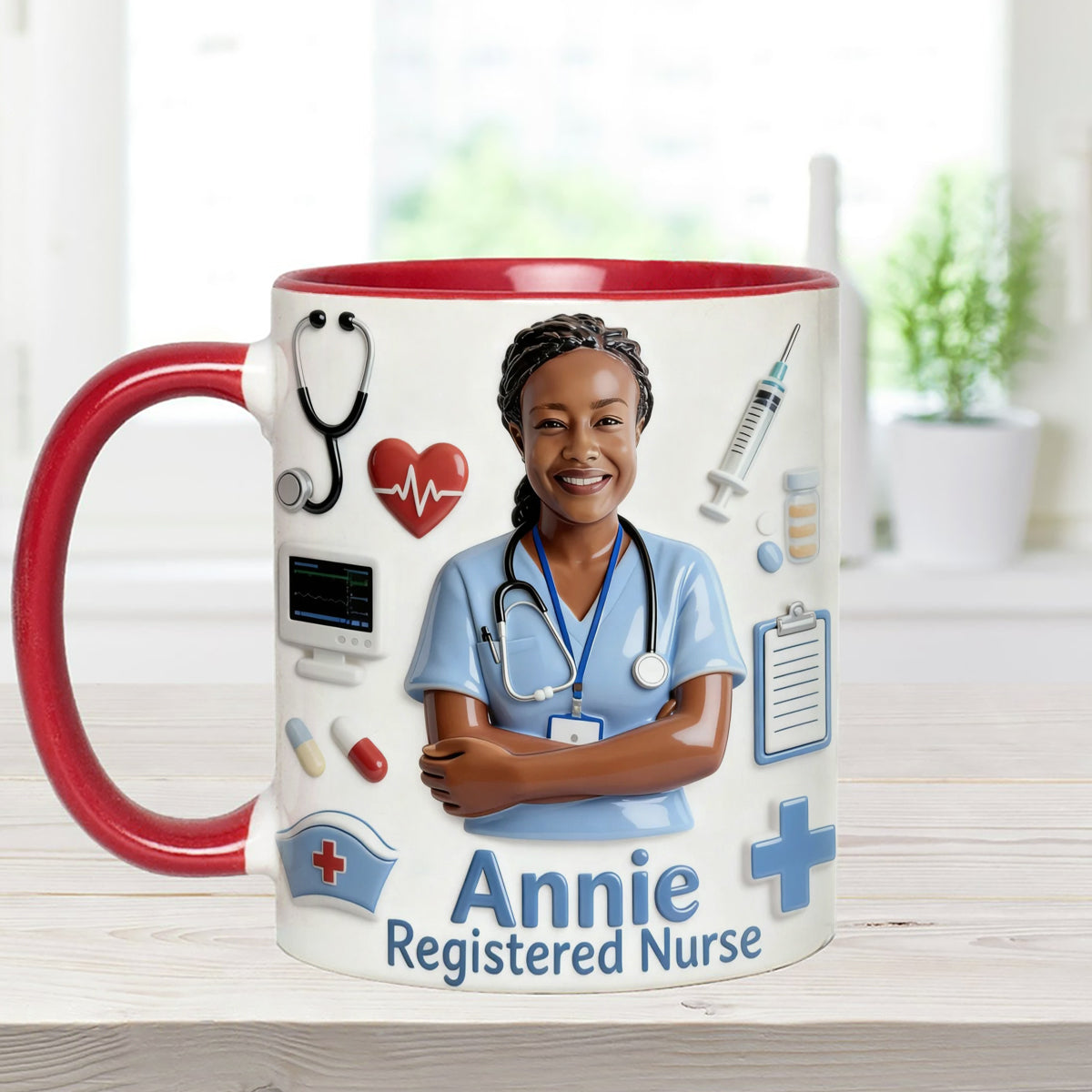 Vie d'infirmière - Mug personnalisé avec agitateurs en acrylique