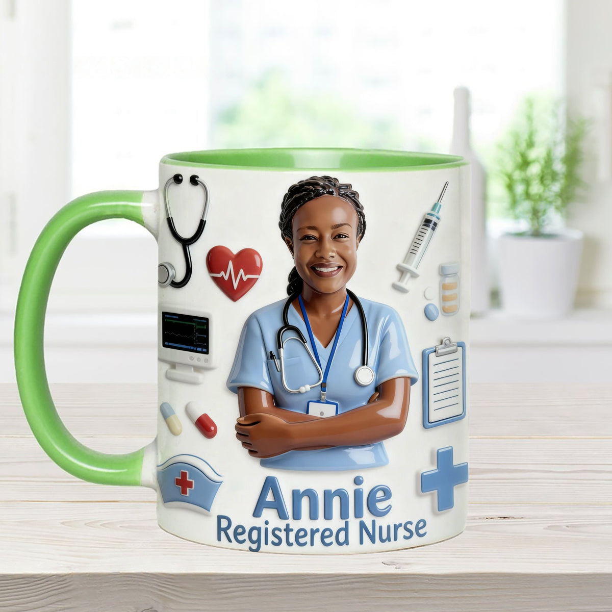 Vie d'infirmière - Mug personnalisé avec agitateurs en acrylique
