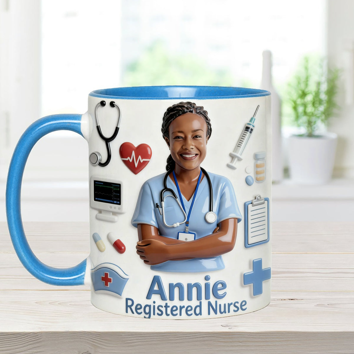 Vie d'infirmière - Mug personnalisé avec agitateurs en acrylique