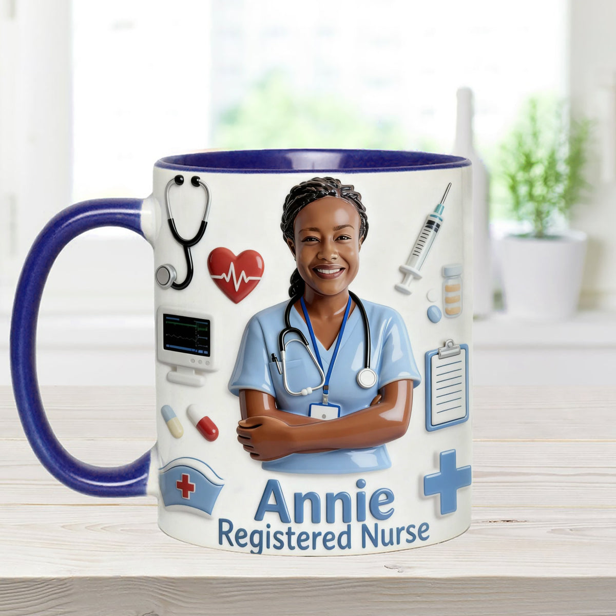 Vie d'infirmière - Mug personnalisé avec agitateurs en acrylique