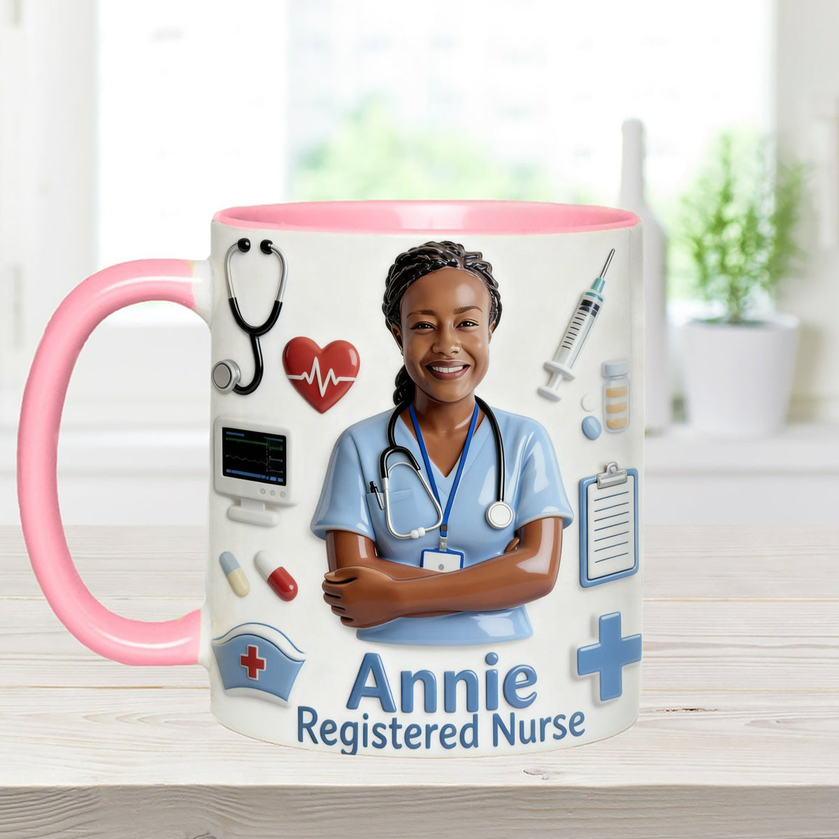 Vie d'infirmière - Mug personnalisé avec agitateurs en acrylique