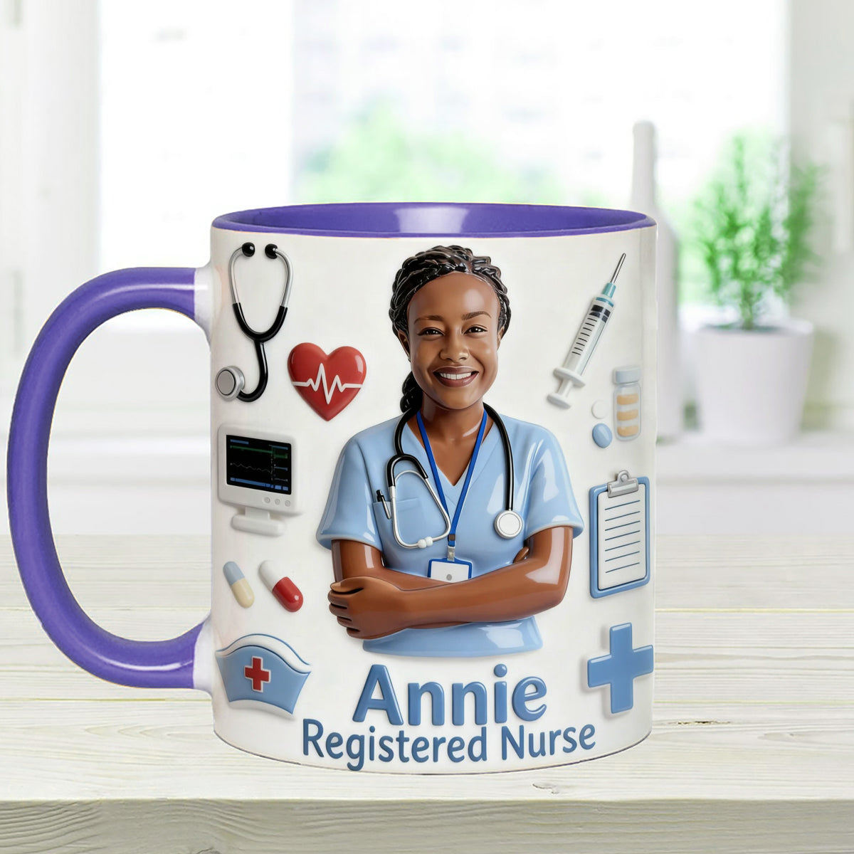 Vie d'infirmière - Mug personnalisé avec agitateurs en acrylique