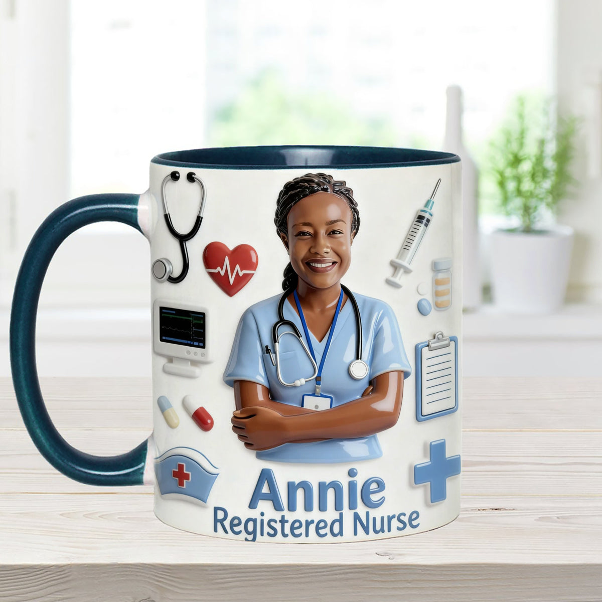 Vie d'infirmière - Mug personnalisé avec agitateurs en acrylique