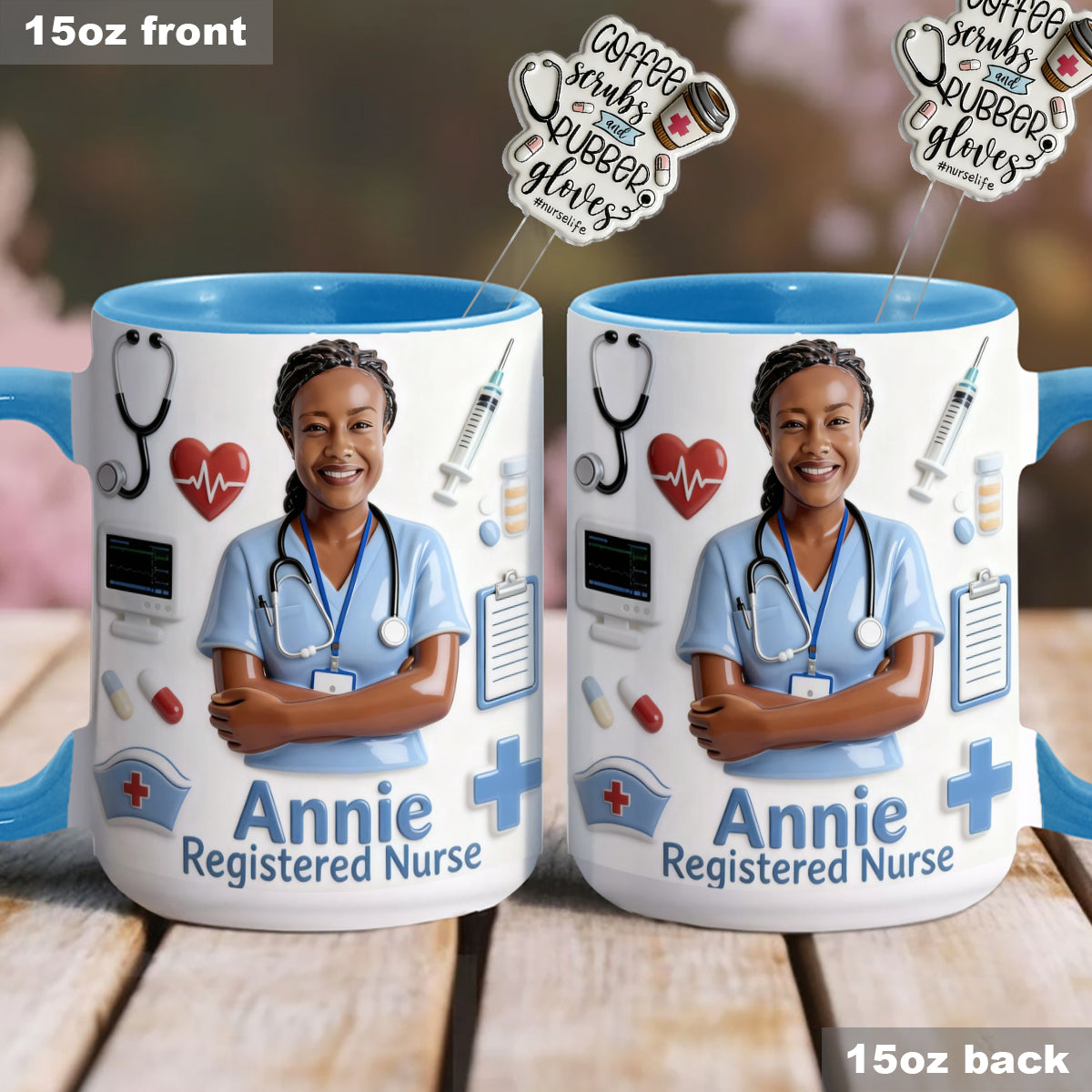 Vie d'infirmière - Mug personnalisé avec agitateurs en acrylique