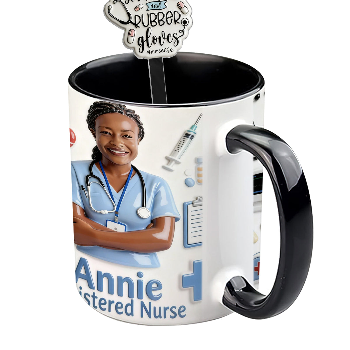 Vie d'infirmière - Mug personnalisé avec agitateurs en acrylique