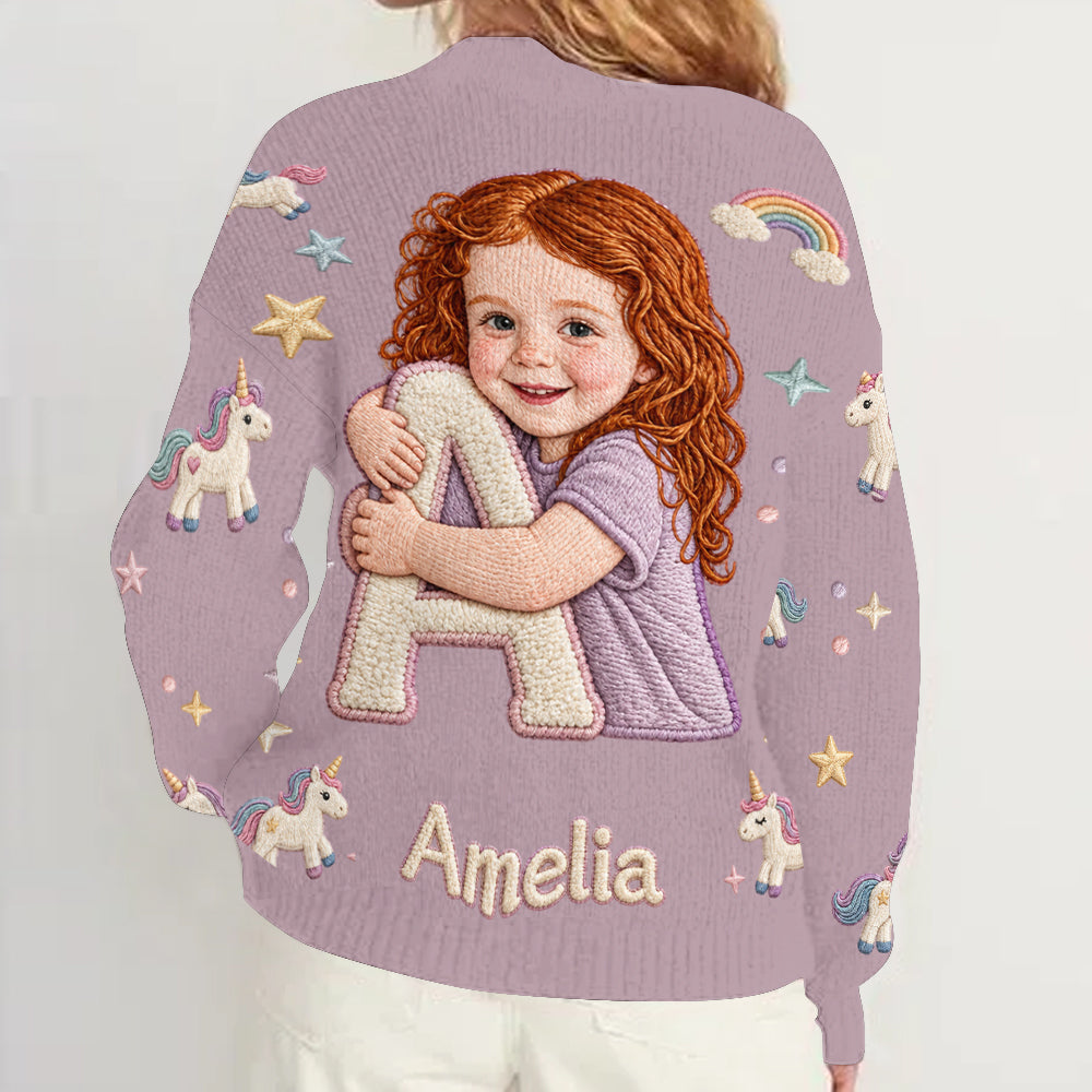 Alphabet Photo Personnalisé - Cardigan Enfant Sur Mesure
