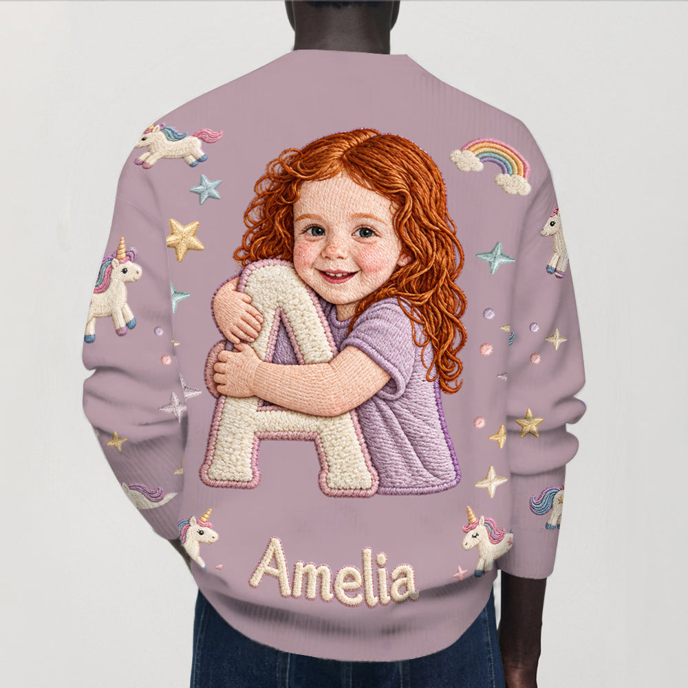 Alphabet Photo Personnalisé - Cardigan Enfant Sur Mesure