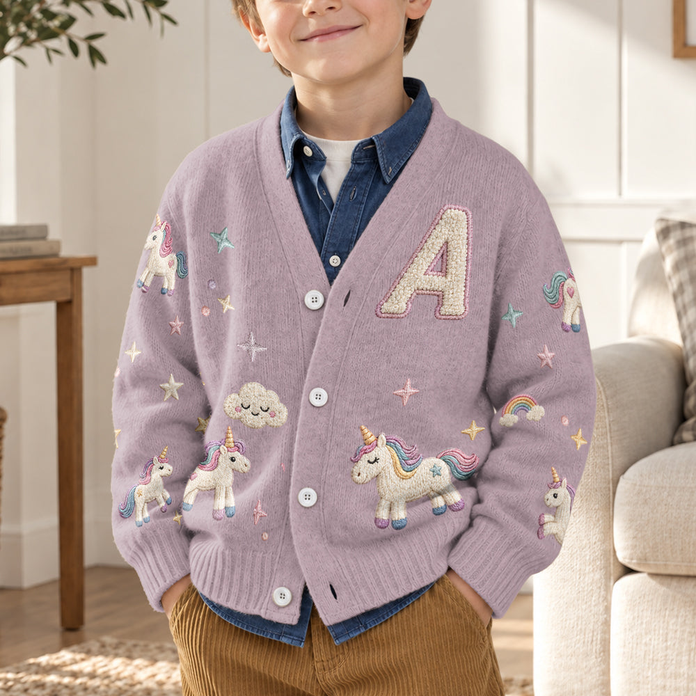 Alphabet Photo Personnalisé - Cardigan Enfant Sur Mesure