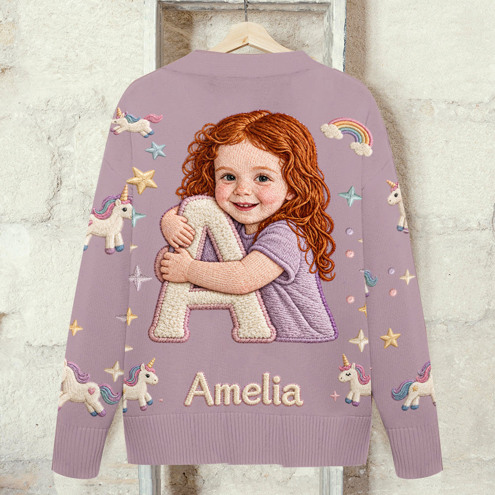 Alphabet Photo Personnalisé - Cardigan Enfant Sur Mesure