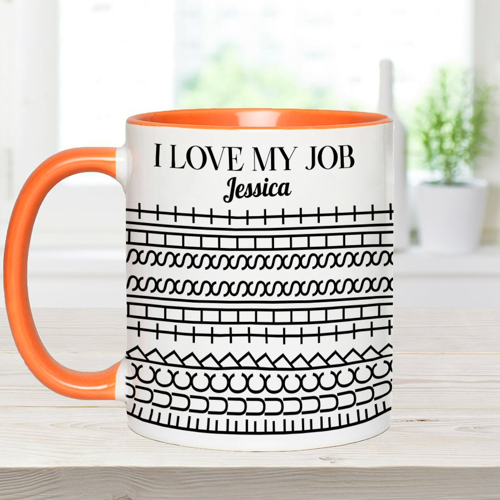 I Love My Job - Personalized Colleague Accent Mug