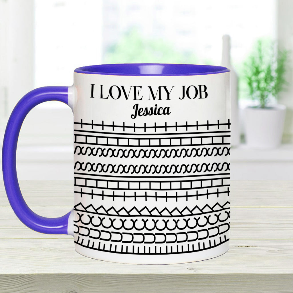 I Love My Job - Personalized Colleague Accent Mug