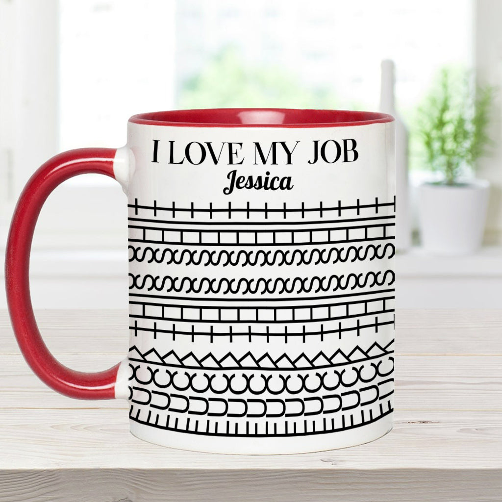 I Love My Job - Personalized Colleague Accent Mug